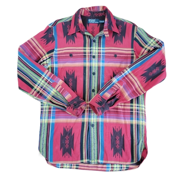 Polo Ralph Lauren Aztec Print Button Down - M - Picture 3 of 8